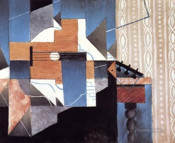 three women at the table by the lamp Painting - guitar on the table 1913 Juan Gris
